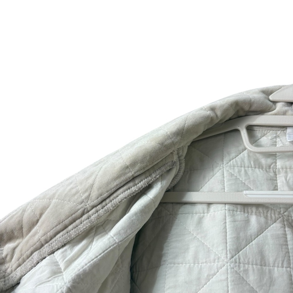 Self Contrast Made in USA Quilted Velvet Beige Kimono Style Jacket Oversized M - Picture 10 of 13